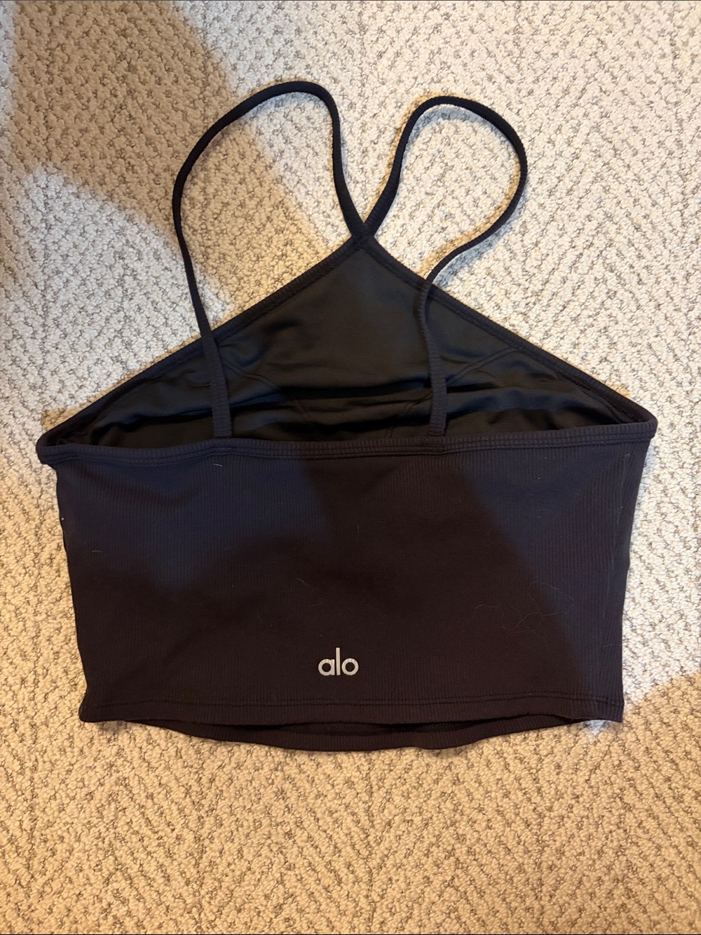 Black ALO Crop Halter - Picture 2 of 2